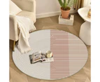 Round Rug, Crystal Velvet Rugs Living Room Carpet, Area Rugs Carpets for Bedroom Home Room Rug Floor Mat-Solid Circular Line-5