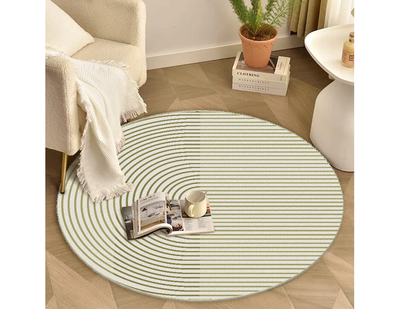 Round Rug, Crystal Velvet Rugs Living Room Carpet, Area Rugs Carpets for Bedroom Home Room Rug Floor Mat-Solid Round Line-6