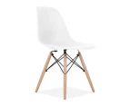 Retro Replica Eiffel Dining Chairs Dsw Cafe Kitchen Beech Wooden - 2x White Chairs