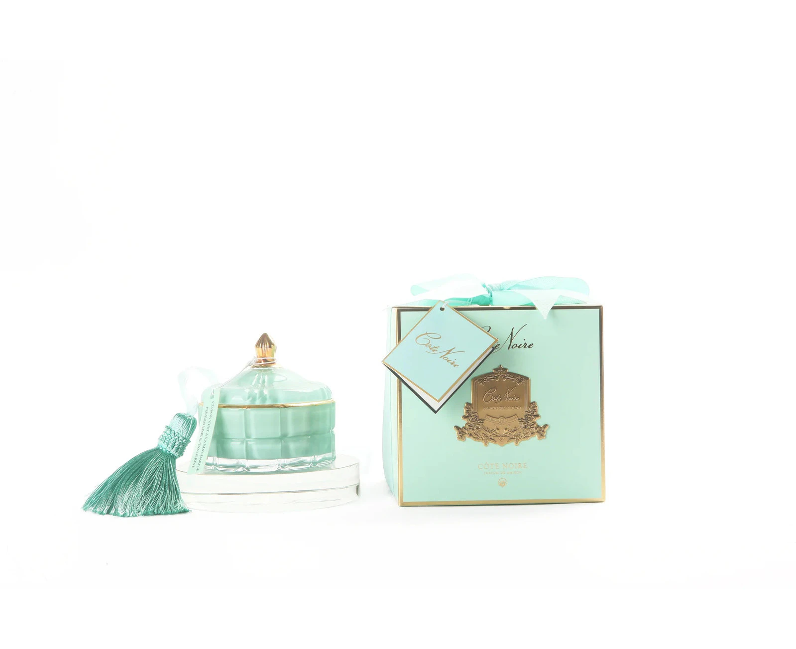 Cote Noire Art Deco Small Candle 200 g - Tiffany Blue & Gold Persian Lime GML45001