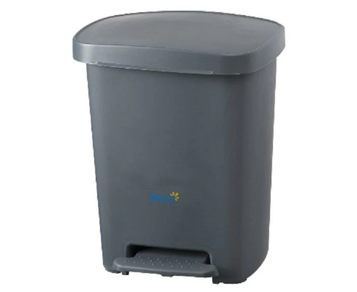 Oates 30 Litre Pedal Rubbish Bin Grey Single Piece