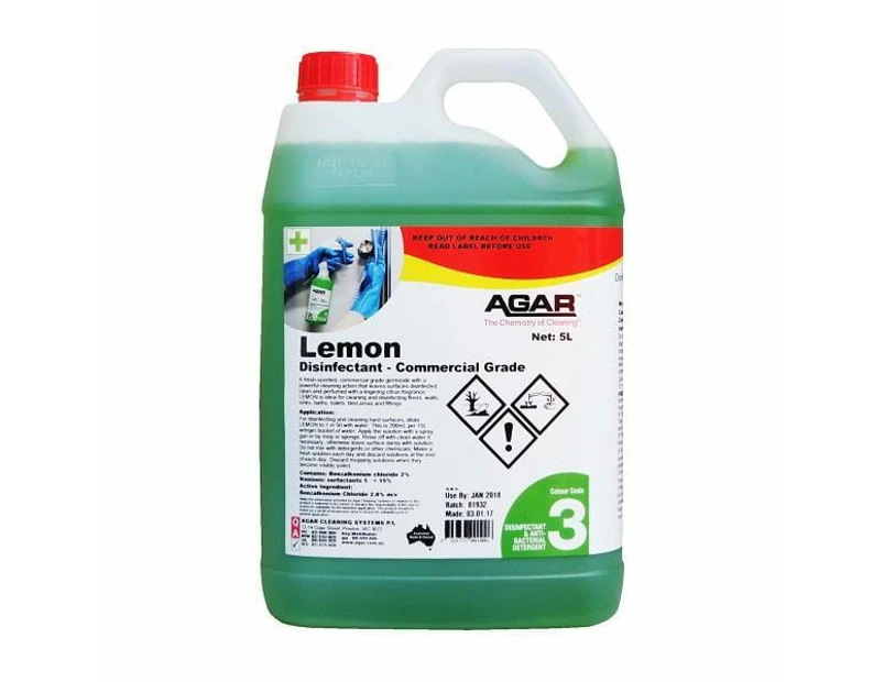 Agar Lemon Disinfectant Commercial Grade - 5Lt