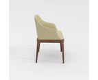 Walnut PU Leather Dining Chair/Timber Legs/Nordic/Contemporary