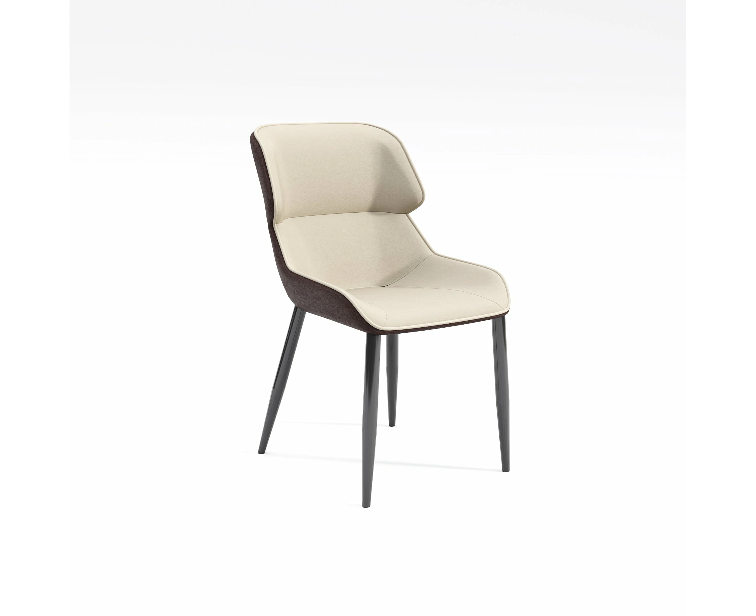 LUCIEN Dining Chair/PU Leather Upholstery/Carbon steel legs/Grey/Orange - Grey