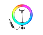 Vibe Geeks 26cm RGB LED Selfie Ring Fill Light with Tripod- USB Powered