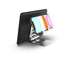 Vibe Geeks Foldable and Portable 3-in-1 Tablet and Phone Holder for Table and Desktop - Black