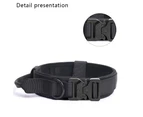 Tactical Dog Collar, Adjustable Military Training Nylon Dog Collar with Control Handle and Heavy Buckle for Medium and Large Dogs BLACK - M