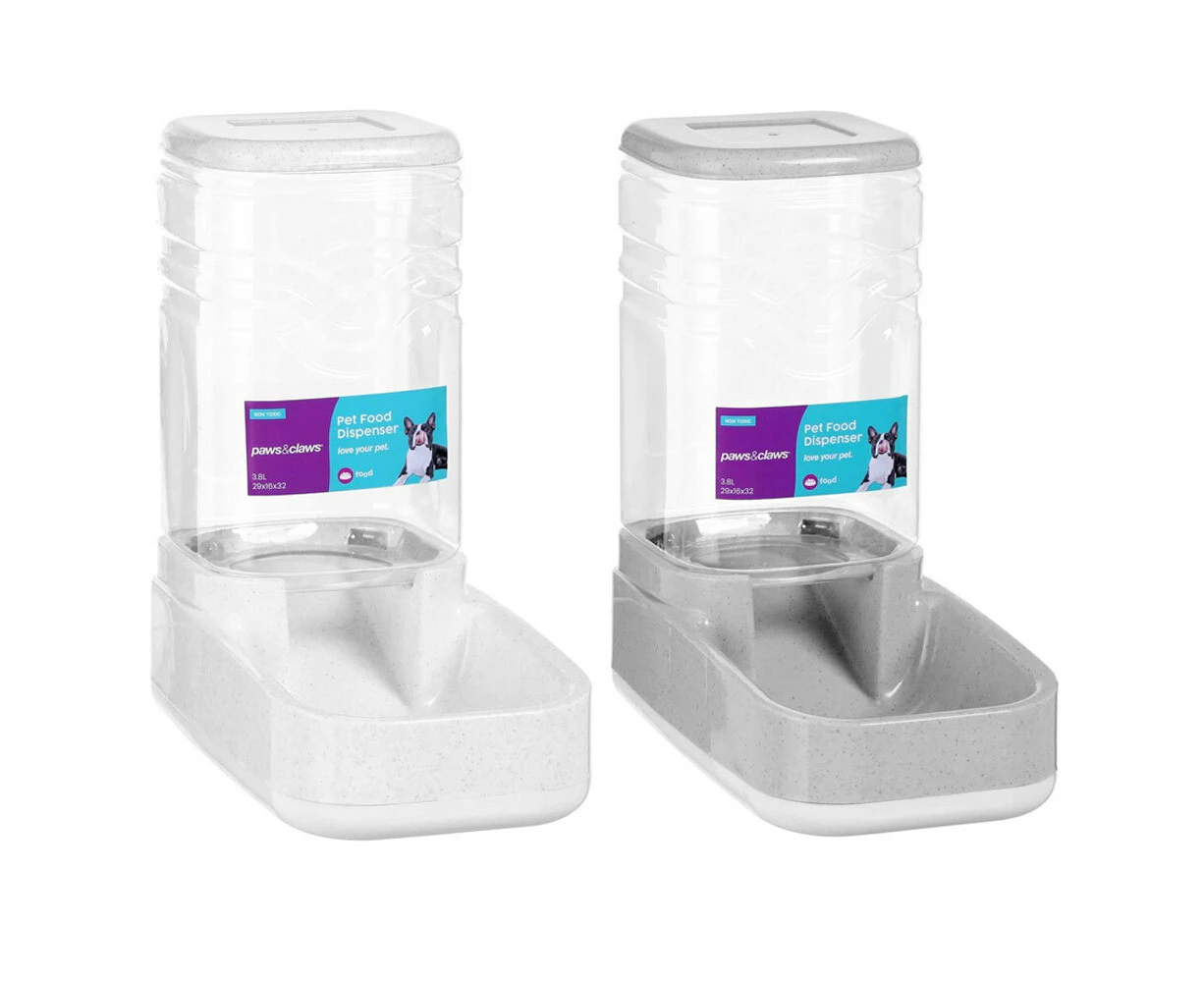 2 x Paws & Claws Pet Dog Food Dispenser 3.8L/32cm Feeder Feeding Container Assort