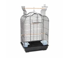 Pet Bird Cage with stand Parrot Aviary Canary Budgie Finch Perch Black Portable Metal