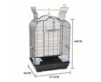 Pet Bird Cage with stand Parrot Aviary Canary Budgie Finch Perch Black Portable Metal