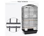 Pet Bird Cage Parrot Aviary Canary Budgie Finch Perch Black Portable Metal