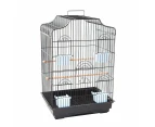 Pet Bird Cage Parrot Aviary Canary Budgie Finch Perch Black Portable Metal