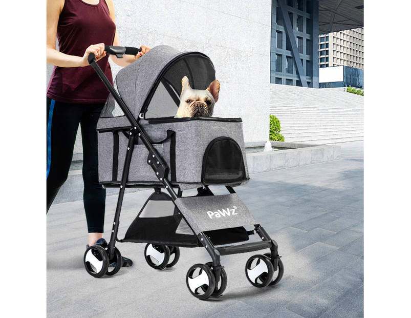 Pawz Large Pet Stroller Dog Cat Travel Carrier Pram Foldable Pushchair Outdoor