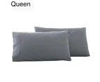 Minbaeg 2Pcs Solid Color King Queen Pillow Case Home Bedroom Bed Cushion Cover Decor-Grass Green King