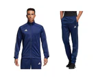 Mens Adidas Core 18 Pes Track Pants Jacket Tracksuit Training Set Dark Blue Polyester - Dark Blue