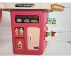 Kids Pretend Role Play Toy Kitchen Cooking Children Toddler Food Cookware Set Pink