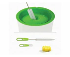 Catit two-piece cat Water drinking Fountain Cleaning Set, Contains brush & sponge, Great for accessing the small areas in fountain, Green/White - Catch