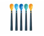 TOMMEE TIPPEE Soft Weaning Spoons with Long & Non-slip Handle, Ultra-soft, Pack of 5, Anti-bacterial technology, Super soft and raised spoon design - Catch