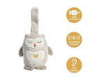 TOMMEE TIPPEE Ollie The Owl Musical Mini Grofriend Soft Toy with 6 soothing Sound Aid + 3 Volume Levels, Rechargeable & Portable Plush Sleepbabies - Catch