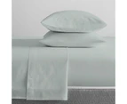 Renee Taylor Long Single Bed Sheet/Pillowcases Set 300TC Organic Cotton Sage