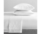 Renee Taylor Mega Queen Bed Sheet/Pillowcases Set 300TC Organic Cotton White