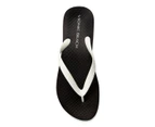 Vionic Men's Beach Manly Toe Post Sandal - Black/White
