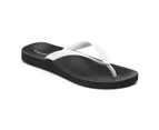 Vionic Men's Beach Manly Toe Post Sandal - Black/White