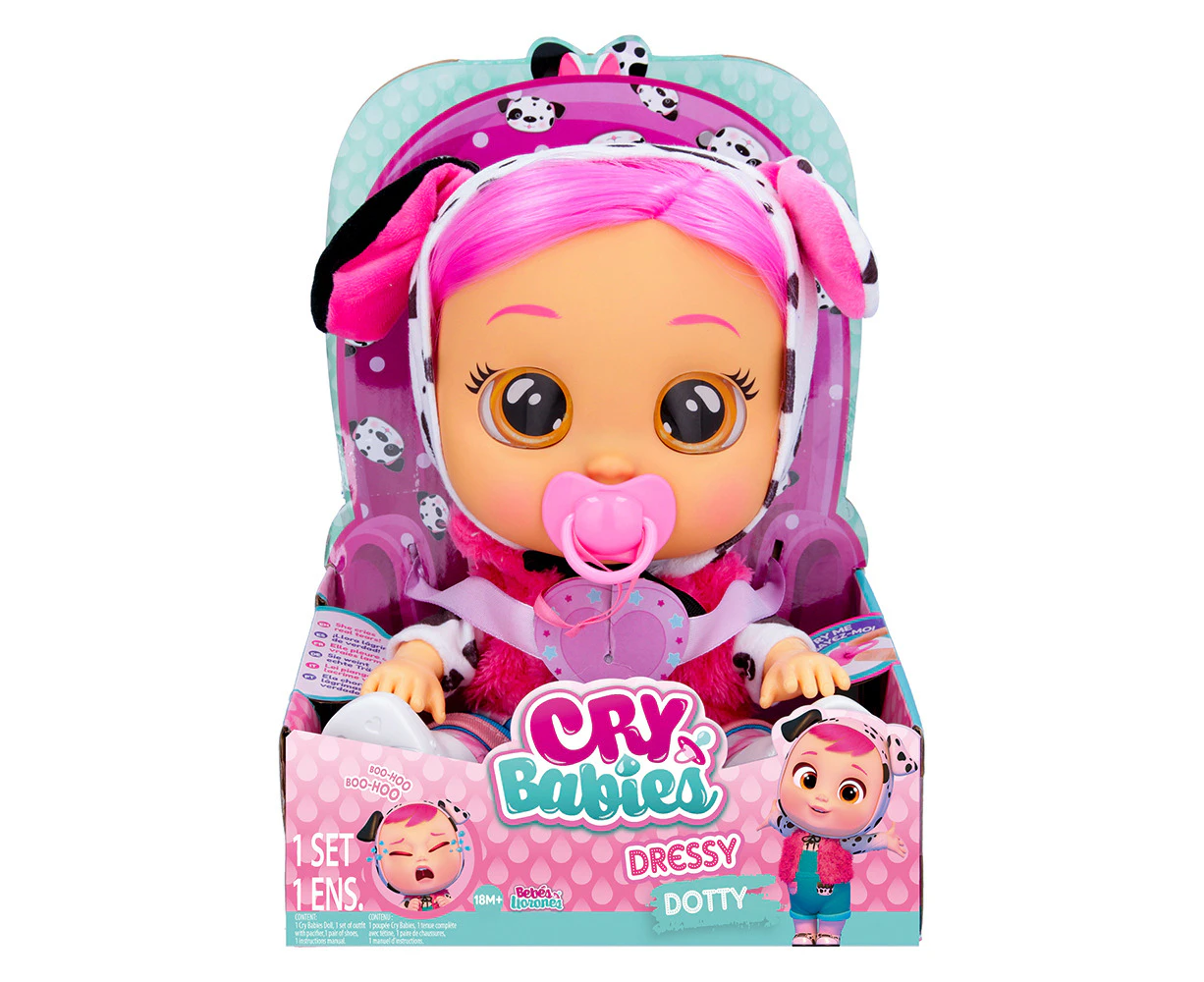 Cry Babies 30cm Dressy Dotty Kids/Children Pretend Play Styling Doll Toy 18m+