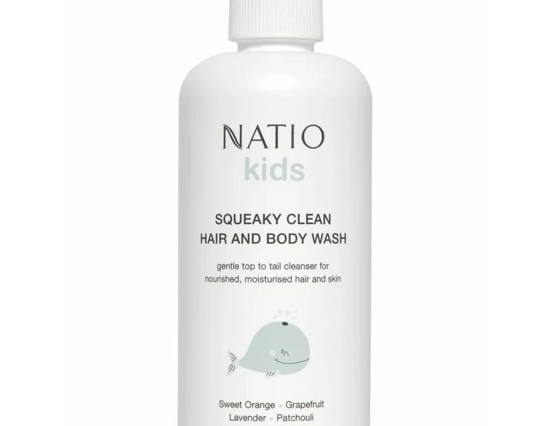 Natio Kids Squeaky Clean Hair And Body Wash - White