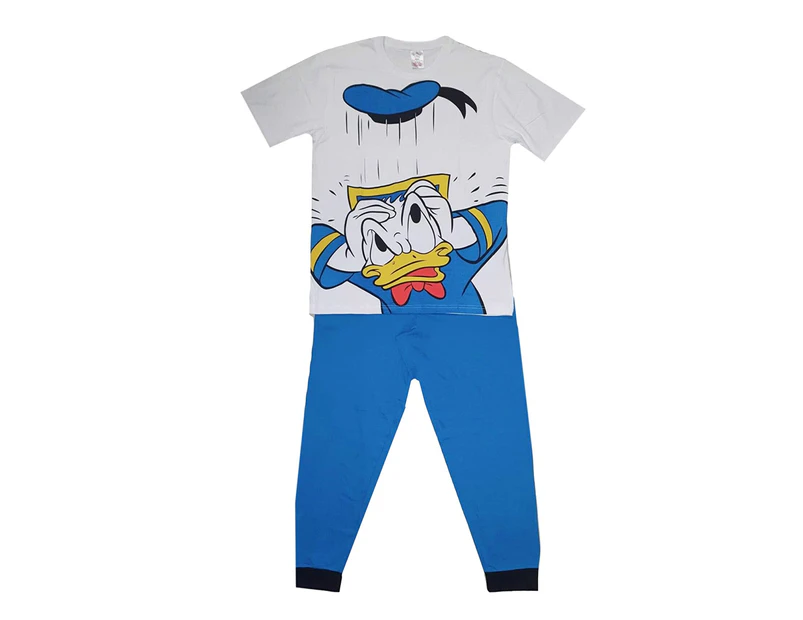 Disney Mens Donald Duck Pyjama Set (White/Blue) - UT1679