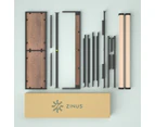 Zinus Mory Metal & Wood Bed Frame w/ Split Headboard - Brown/Black
