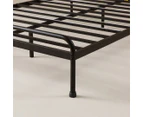 Zinus Santa Fe Metal & Wood Platform Bed Frame w/ Headboard - Black/Brown