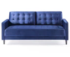 Zinus Benton Mid-Century Velvet 3-Seat Sofa - Navy