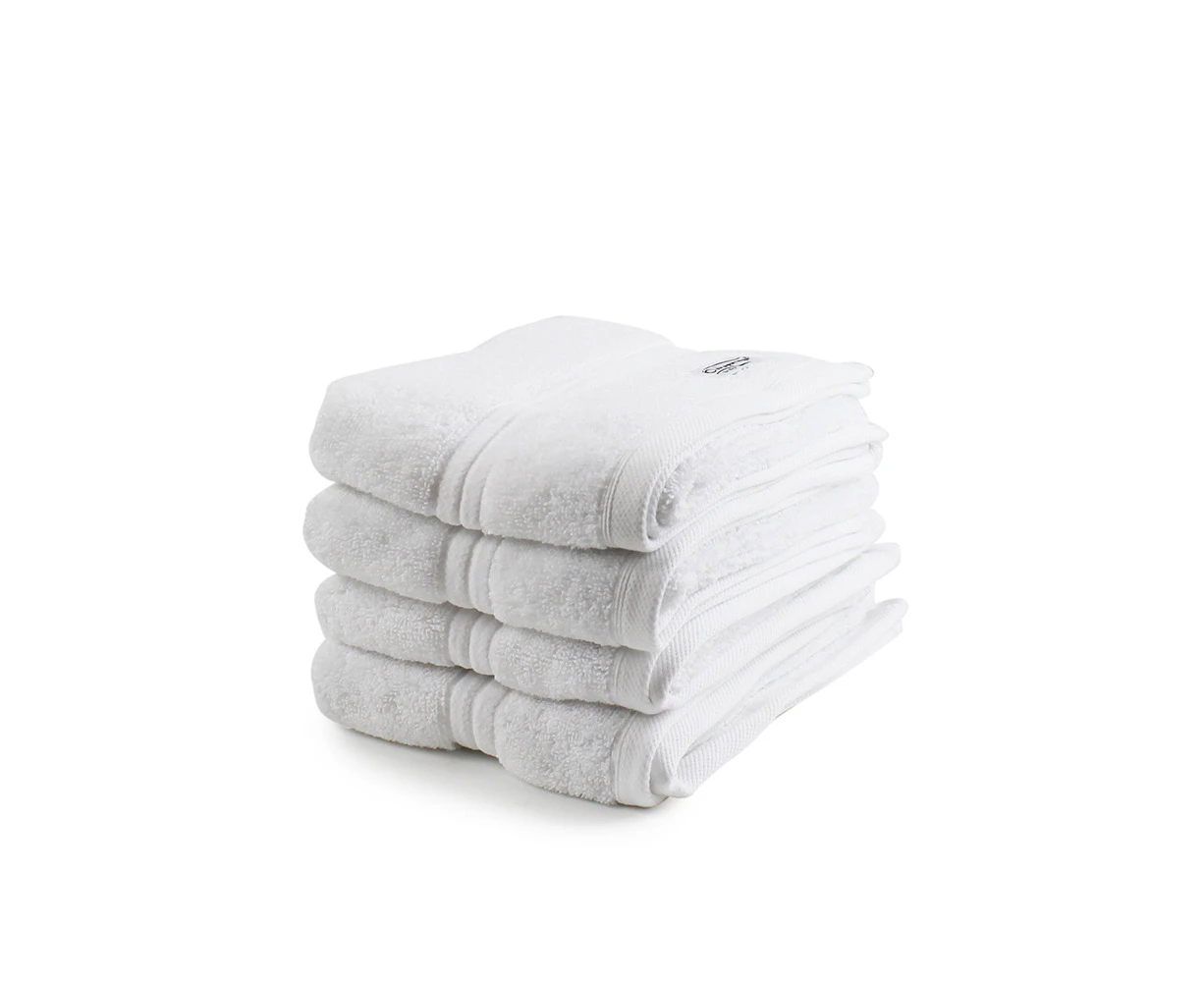 4pc Onkaparinga 45x65cm Cotton Flinders  Bathroom Hand Towels Set 600GSM White