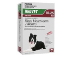 Neovet Spot-on Flea & Worms Treatment for Dogs 10-25kg Red 6 Pack