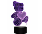 Vibe Geeks 3D Acrylic Teddy Bear 7 Color Bedside Table Light- USB Powered