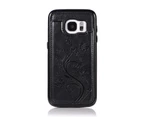 Samsung Galaxy S7 for Leather magnetic closure flip case-Black