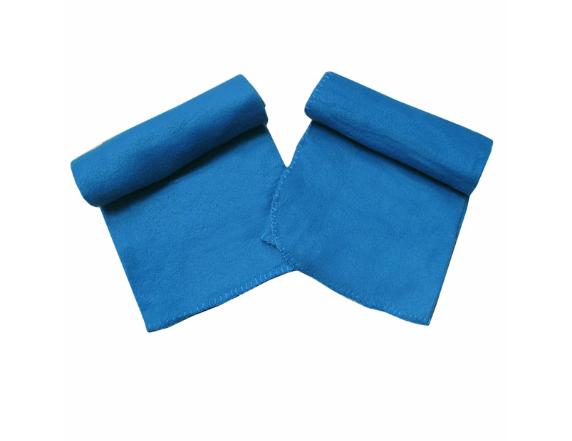 Pack of 2 Solid Blue Polar Fleece Baby Throw Rugs 75 x 100 cm