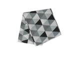 175GSM Geometric Pattern Printed Polar Fleece Throw Rug 120 x 150cm - Triangles Grey
