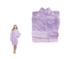 190GSM Ultra Soft Plush Fleece Bath Robe - Lilac