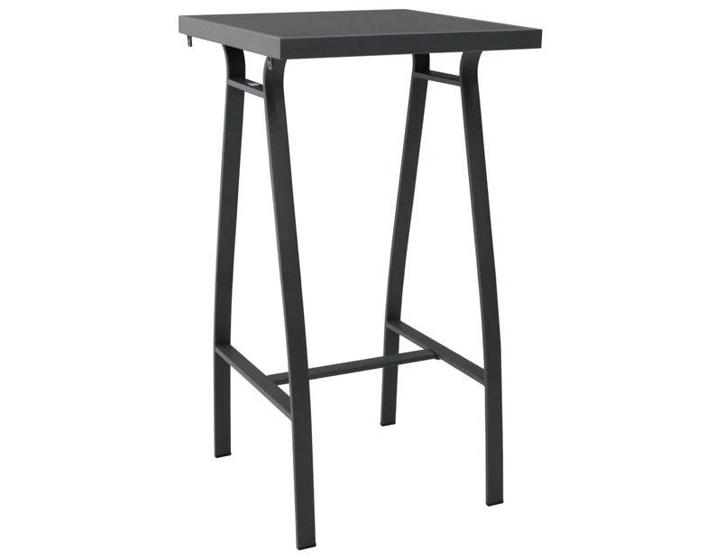 vidaXL Garden Bar Table Bistro Table Black Tempered Glass 110/180x60x110 cm