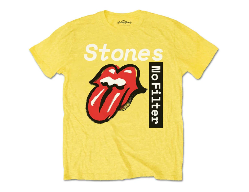 The Rolling Stones Childrens/Kids No Filter Text T-Shirt (Yellow) - RO211