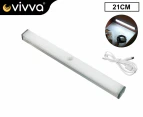 Vivva 30CM Wireless LED Closet Light PIR Motion Sensor USB Rechargeable Strip Wall Cabinet Lamp - White Light