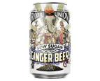 Brookvale Union Low Sugar Alcoholic Ginger Beer, Spicy & Smooth Finish, 4% ABV, 330mL (Case of 24 Cans)