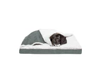 2 in 1 Pet Mat and Bed Made with Removable Washable Cover-Light gray