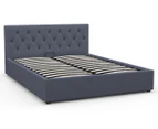 Milano Décor Capri Luxury Gas Lift King Single Bed Frame & Headboard - Charcoal