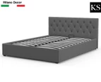 Milano Décor Capri Luxury Gas Lift King Single Bed Frame & Headboard - Grey