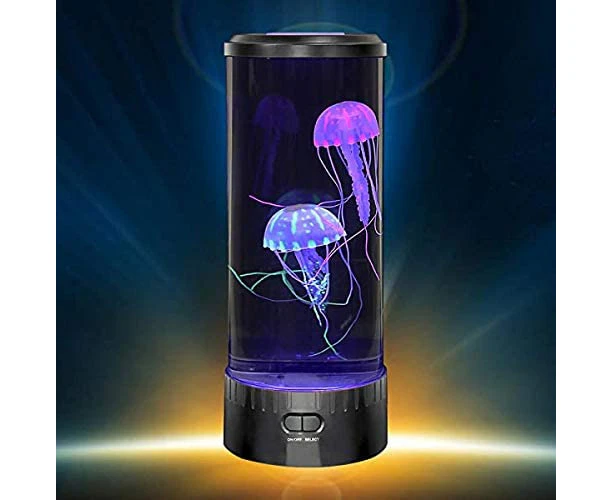 LED Jellyfish Lamp Round with Vibrant 5 Color Changing Light Effects. The Ultimate Large Sensory Synthetic Jelly Fish Tank Aquarium Mood Lamp