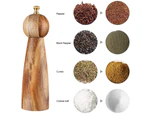 1Pcs 8 Inch Salt Or Pepper Grinder, Pepper Or Salt Grinder Wood With A Adjustable Ceramic Rotor Round Head Acacia Wood Pepper Grinder