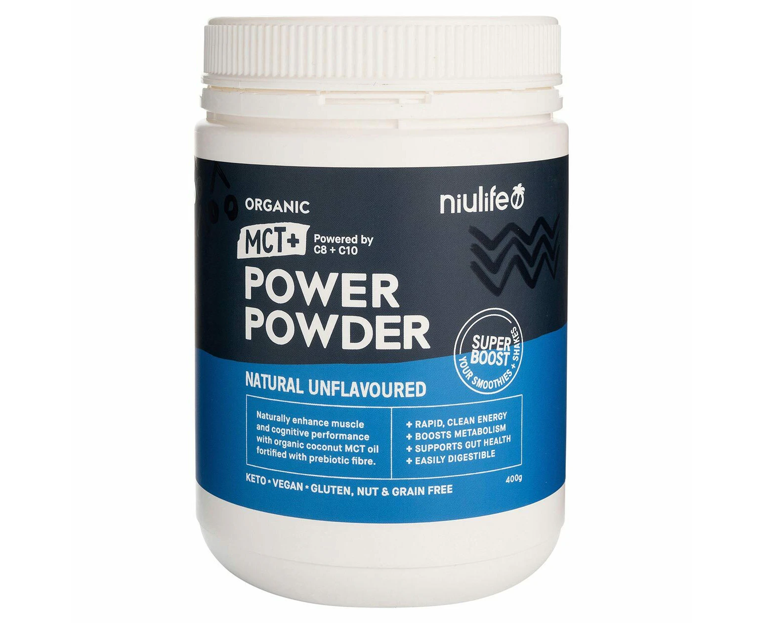 Organic MCt+ Power Powder Natural Unflavoured - 400g